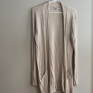 Nine West Cream Open-Front Cardigan
